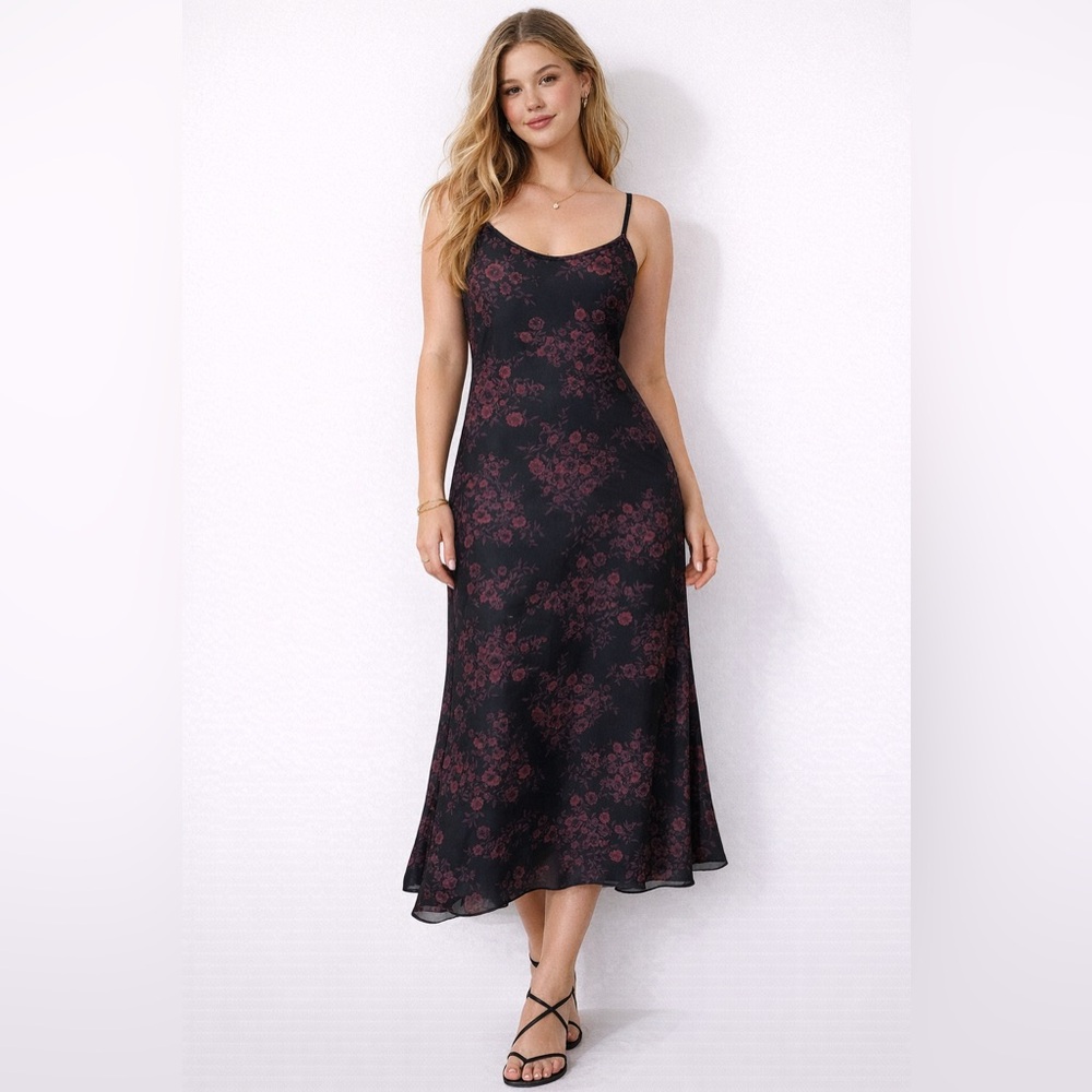 Thorn & Fable Women’s  Dark Romantic Floral Dress Size SM Adjustable FLAWED